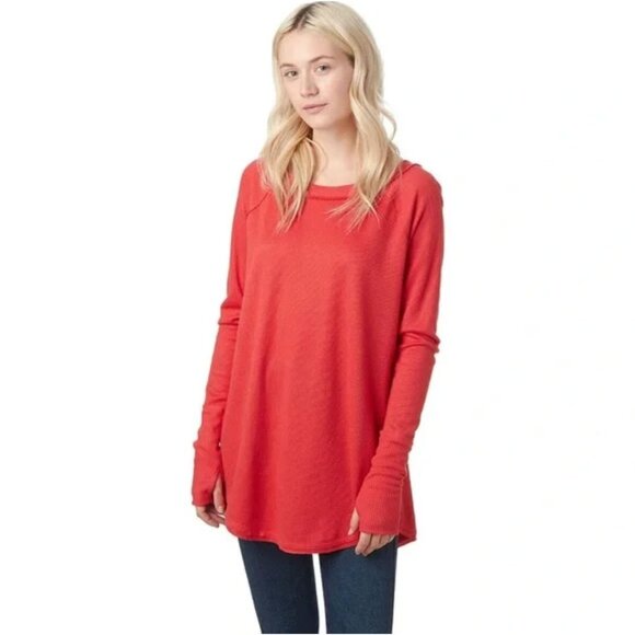 Free People Snowy Thermal Long Sleeve Tunic in Heatwave Red Women’s Size Extra S - Picture 3 of 7